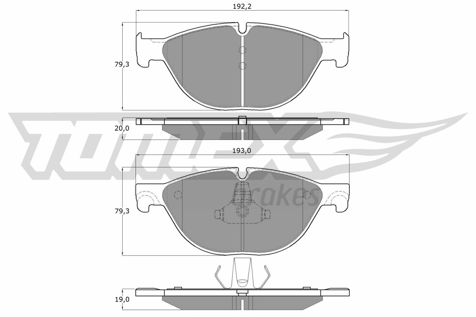 Sada brzdových platničiek kotúčovej brzdy TOMEX Brakes